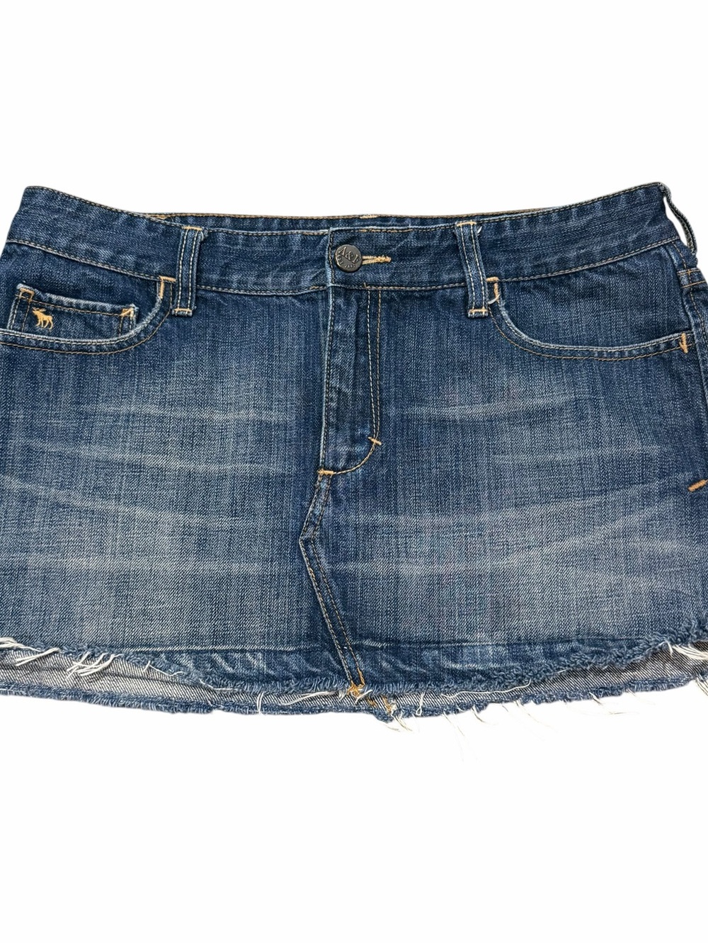 Abercrombie & Fitch Micro Mini Skirt Size 10 Y2K Cut Off Denim Festival Indie